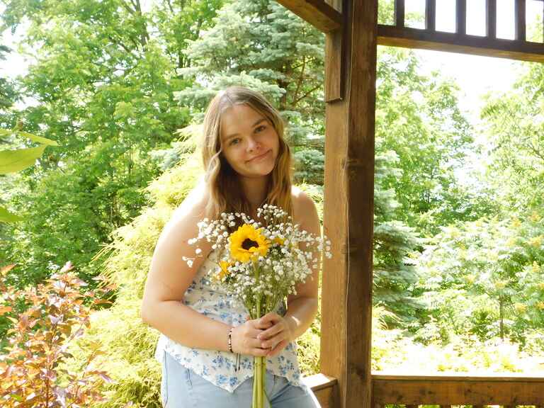 Girl in a sunflower field