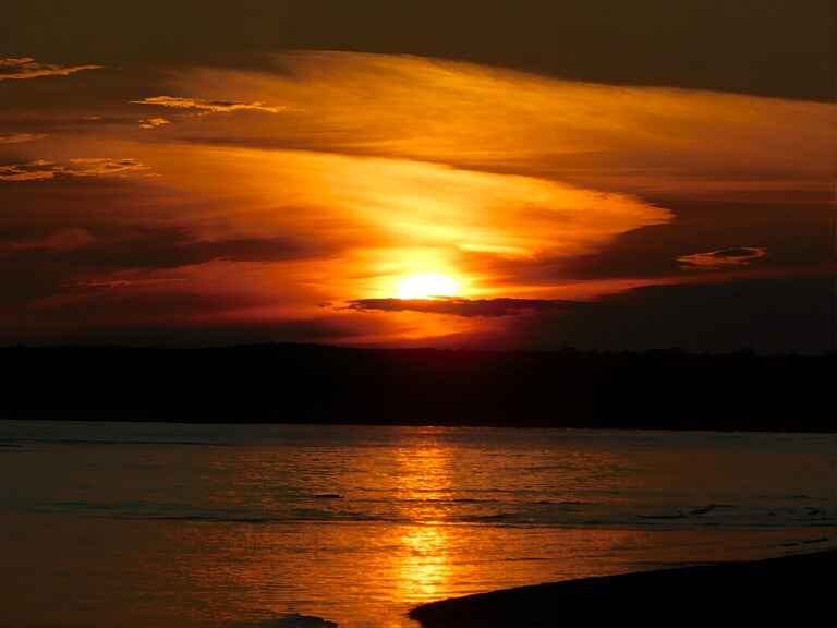 Sunset over a lake